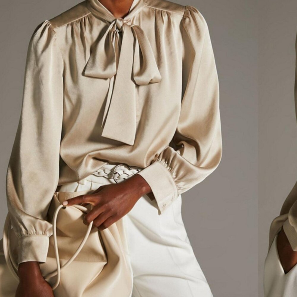 Anthropologie Mare, Mare Bow-Tie Neck Blouse – Size M